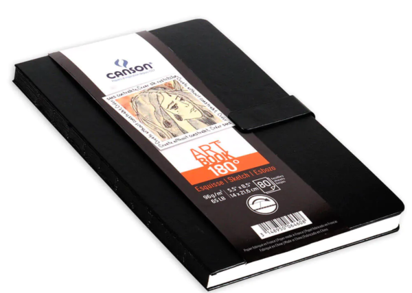 מחברת רישום כריכה קשה עם מגנט - 80 דפים -  180 מעלות A5 Art Book