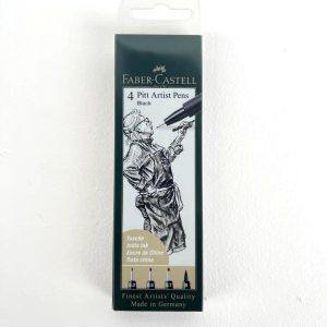 סט 4 עטים שחורים - Pitt Artist - Faber Castell