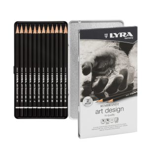 סט 12 עפרונות רישום בקופסת פח | Lyra Art Design